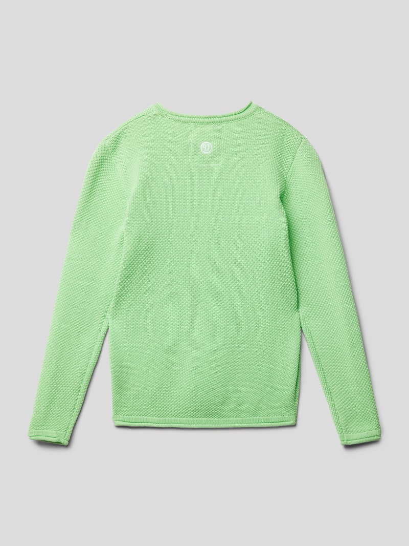 Strickpullover mit Label-Details Modell 'MAROE' in neon grün