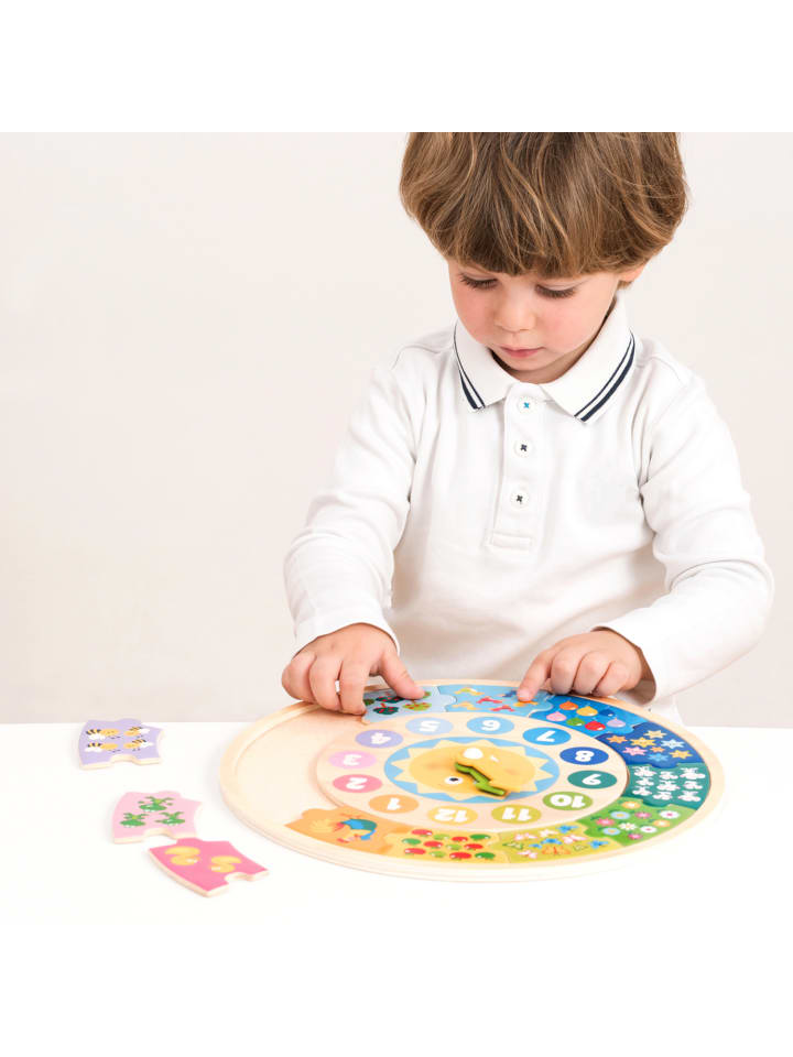 New Classic Toys Lernspieluhr als Puzzle mit  Sonne Lernspielzeug für Kinder aus Holz 2 Jahre günstig kaufen onesize