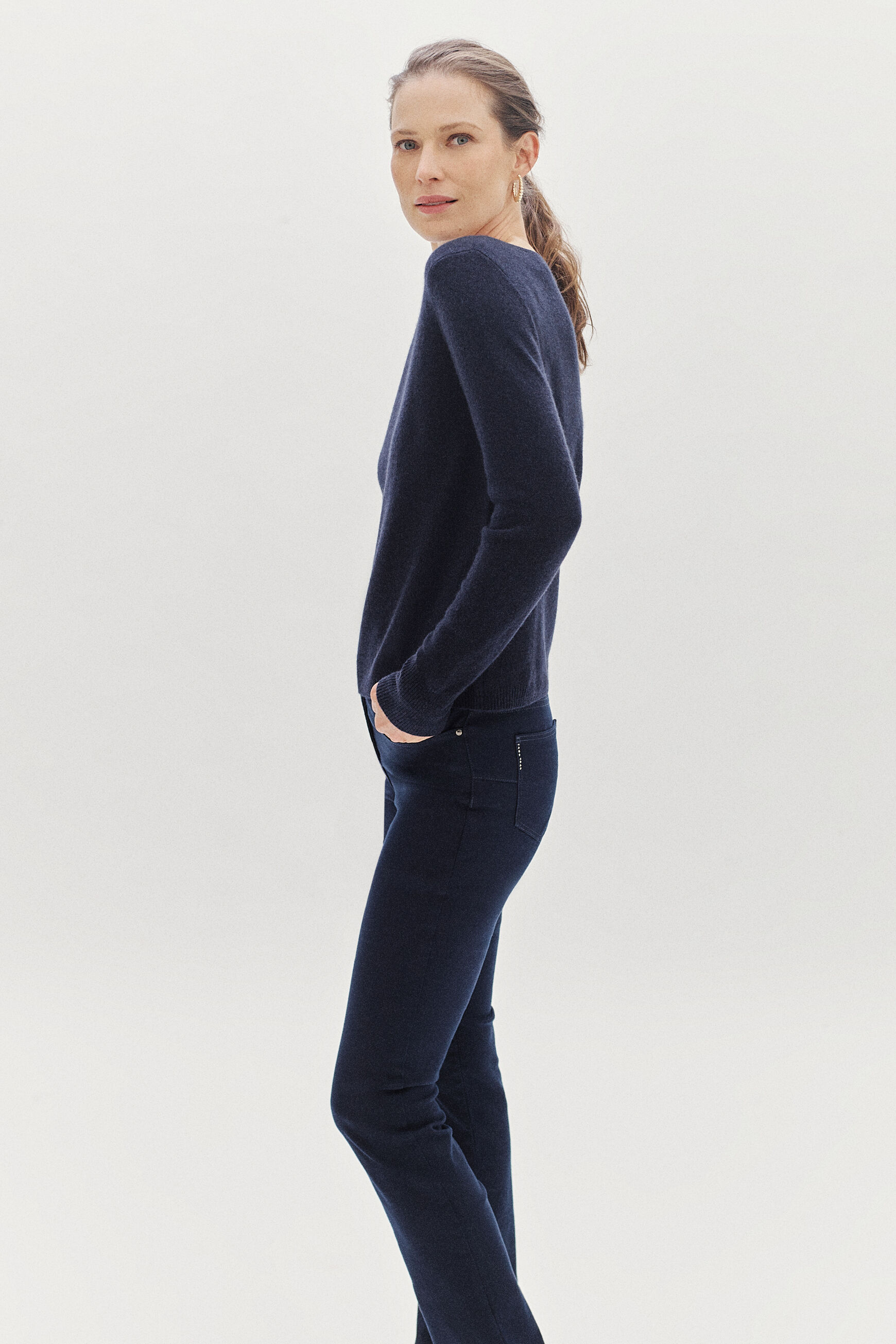 pantalon chicago bleu marine femme