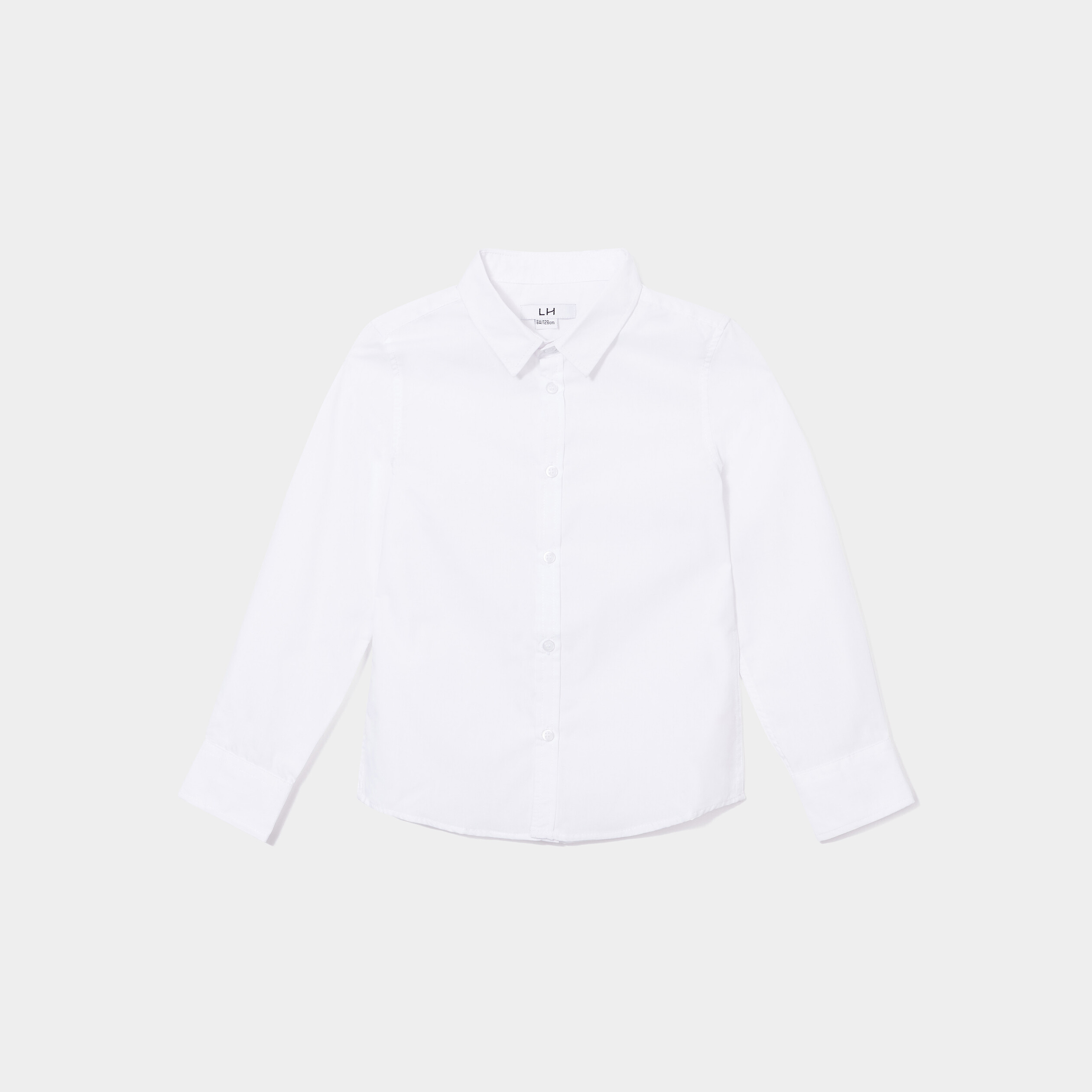 Chemise manches longues blanc garçon | La Halle