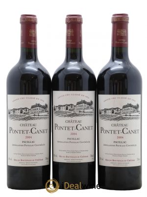 Château Pontet Canet 5ème Grand Cru Classé  2004 - Lot de 3 Bouteilles