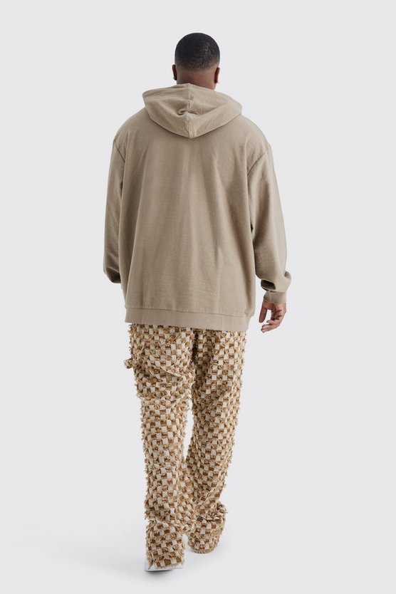 Plus karierte Slim-Fit Schlaghose mit Druckknöpfen