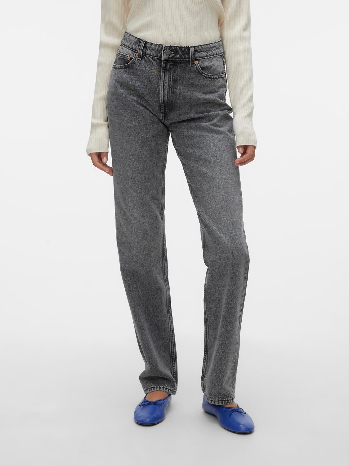 VMHAILEY Hohe Taille Gerade geschnitten Jeans