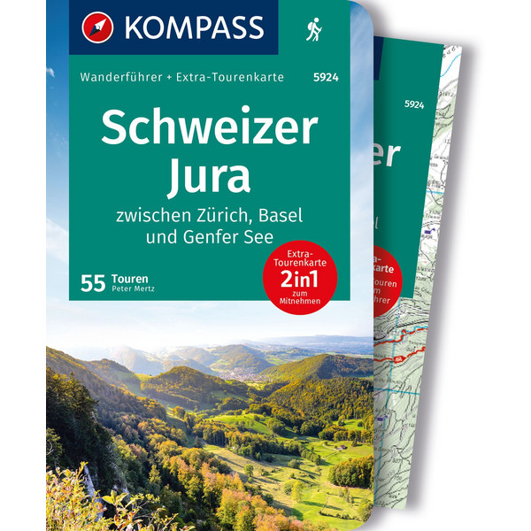KOMPASS WANDERFÜHRER SCHWEIZER JURA, 55 TOUREN - Wanderführer