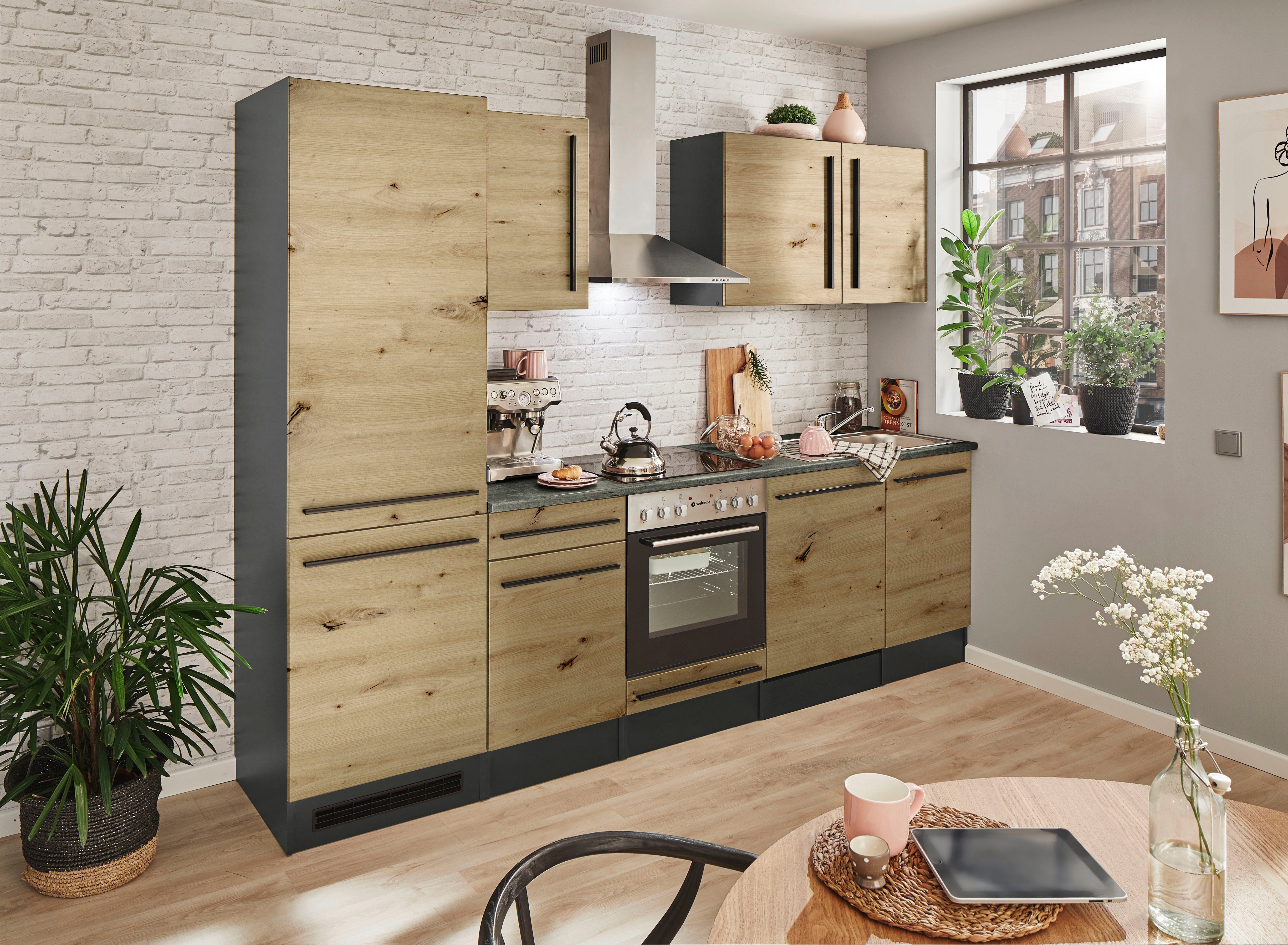 BASIC by Balculina Küchenzeile Jazz, Breite 280 cm, wahlweise mit E-Geräten