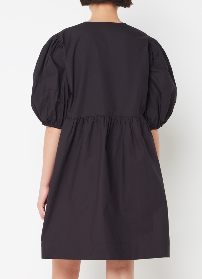 Robe tunique Ganni Mini à manches bouffantes et détail nœud