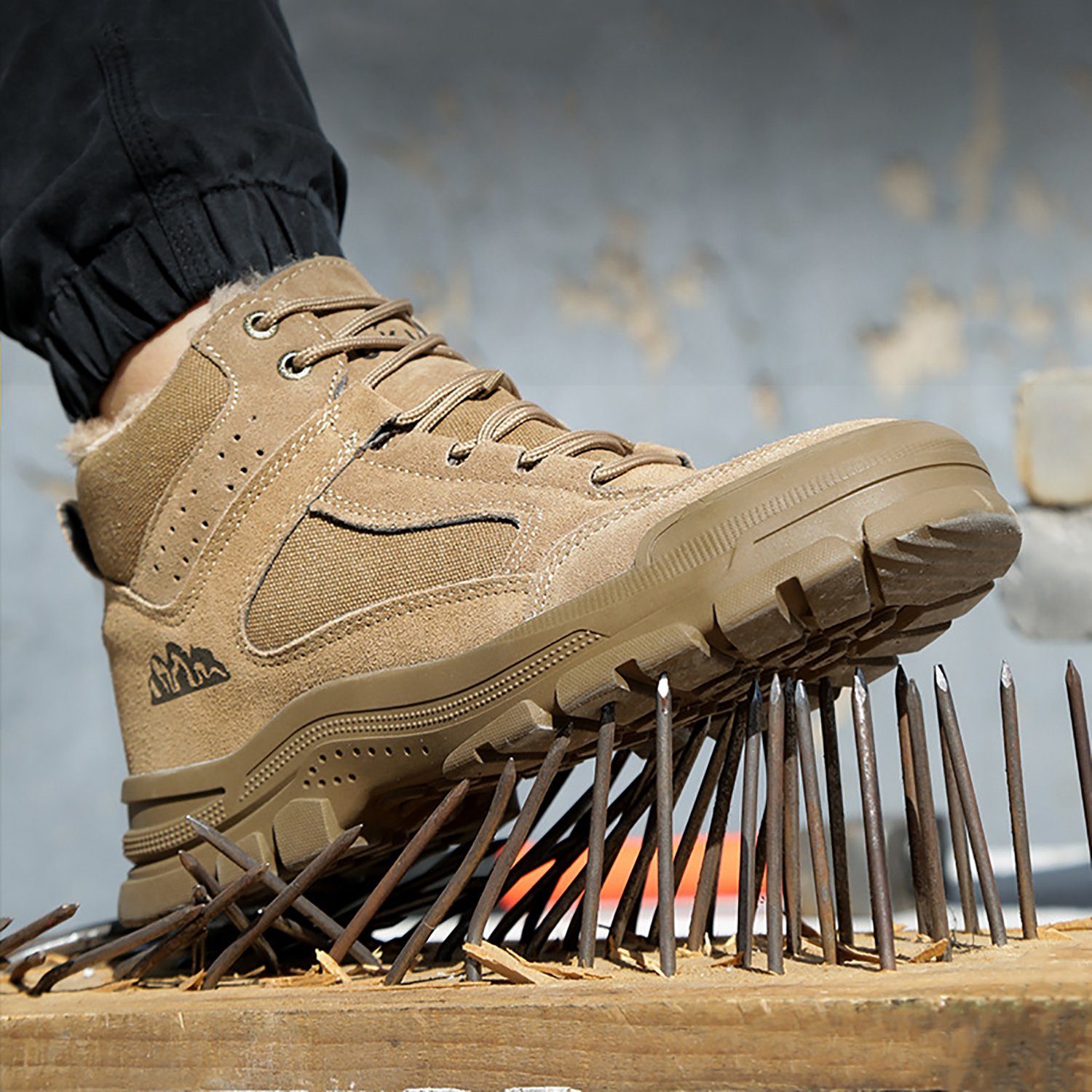 Daisred Winterschuhe Herren Winter Gefüttert Sicherheitsschuhe Arbeitsschuh