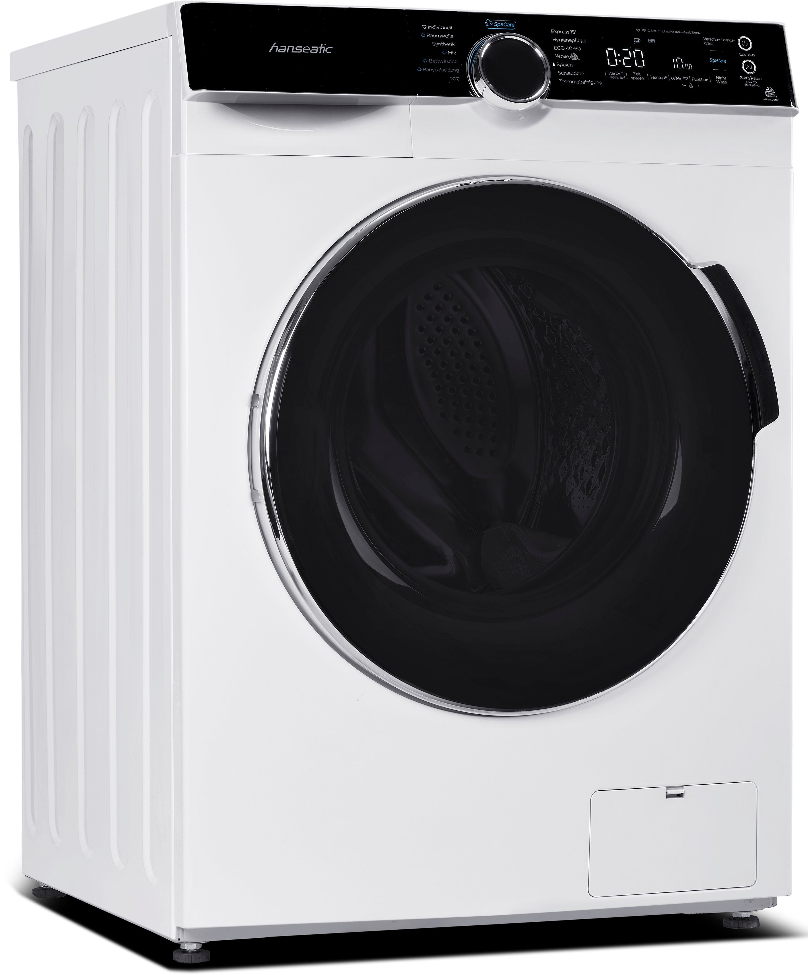 Hanseatic Waschmaschine HWMK914B, 9 kg, 1400 U/min, Nachtwaschprogramm, AquaStop, Dampfoption