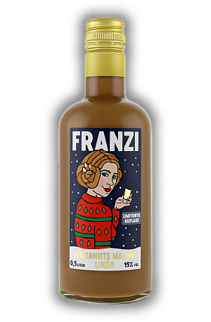 Franzi Gebrannte Mandel Likör Franzi Gebrannte Mandel Likör Weihnachtsmarktfeeling in der Flasche. - Streng limitierte Sonderedition. 0,5	 Liter - Vol 15%