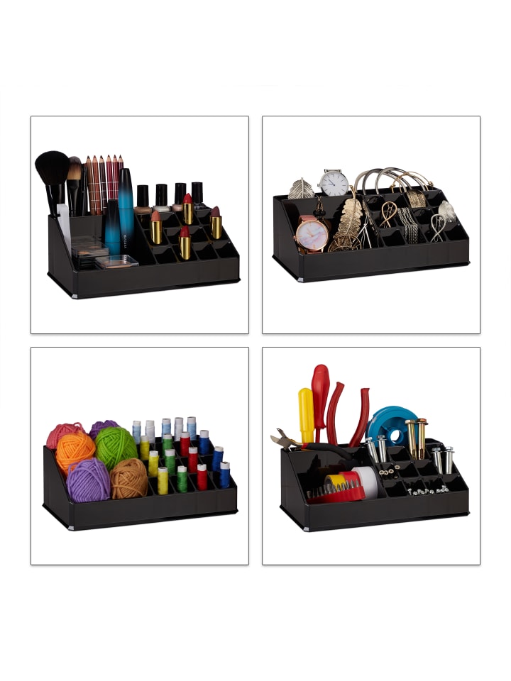 relaxdays Kosmetikorganizer in Schwarz günstig kaufen onesize