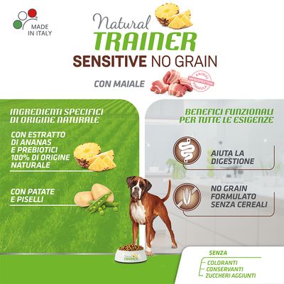 Natural Trainer Sensitive No Grain Adult Med/Maxi mit Schwein & Kartoffeln