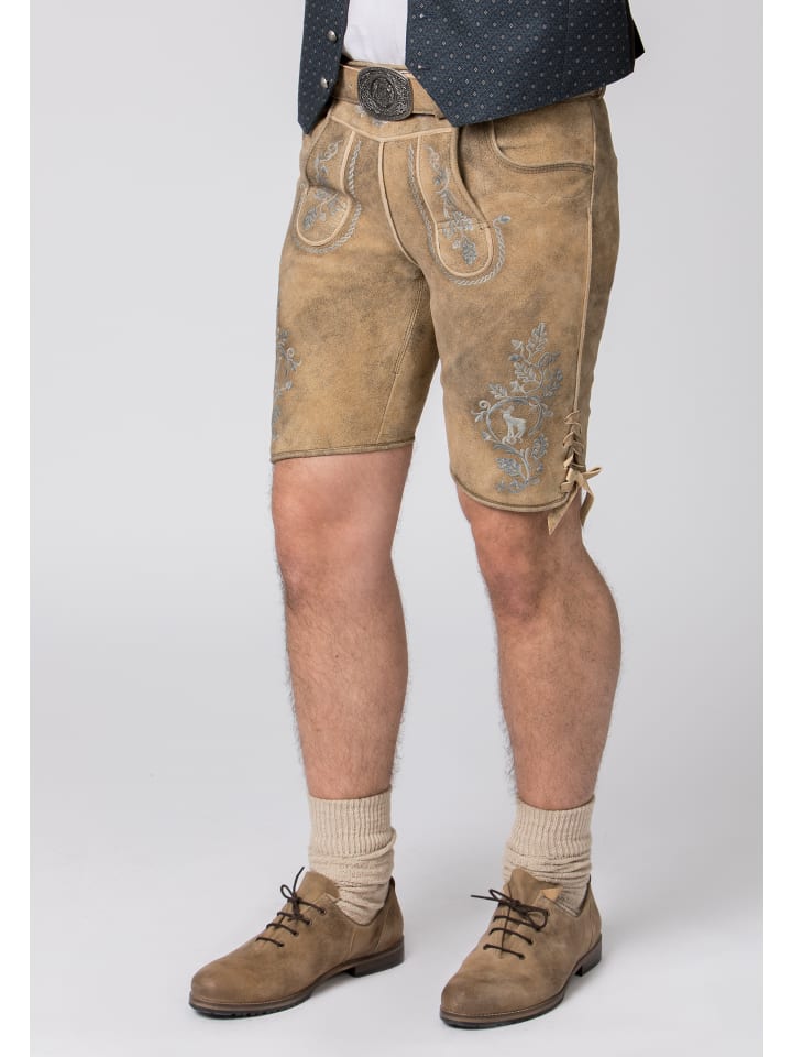 Stockerpoint Stockerpoint Trachtenlederhose Girgl in senf gespeckt-grau günstig kaufen
