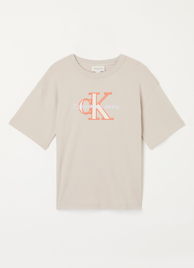 Tricou Calvin Klein cu logo brodat
