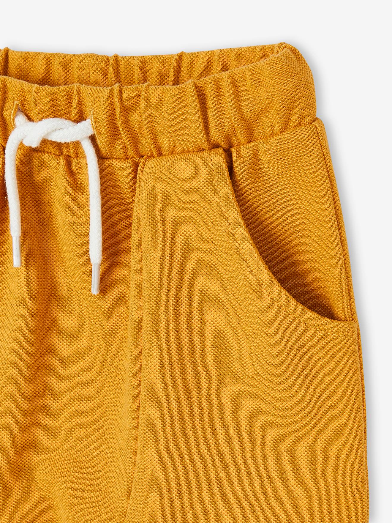 Pantalon bébé en maille piquée ocre