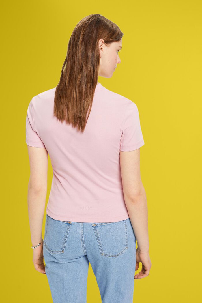 Baumwoll-T-Shirt mit gesticktem Herzmotiv