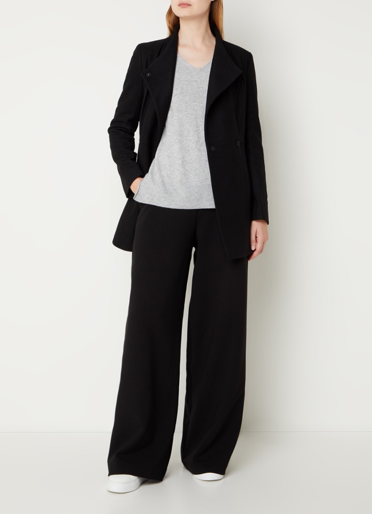 Manteau Platforme French Connection în culoarea feutre din lână mixtă, cu șnur în talie