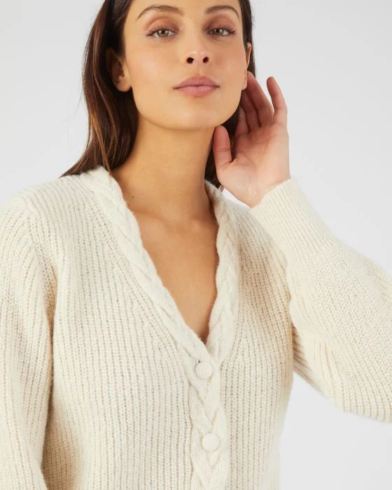 Gilet maille perlée patte torsadée Thermolactyl