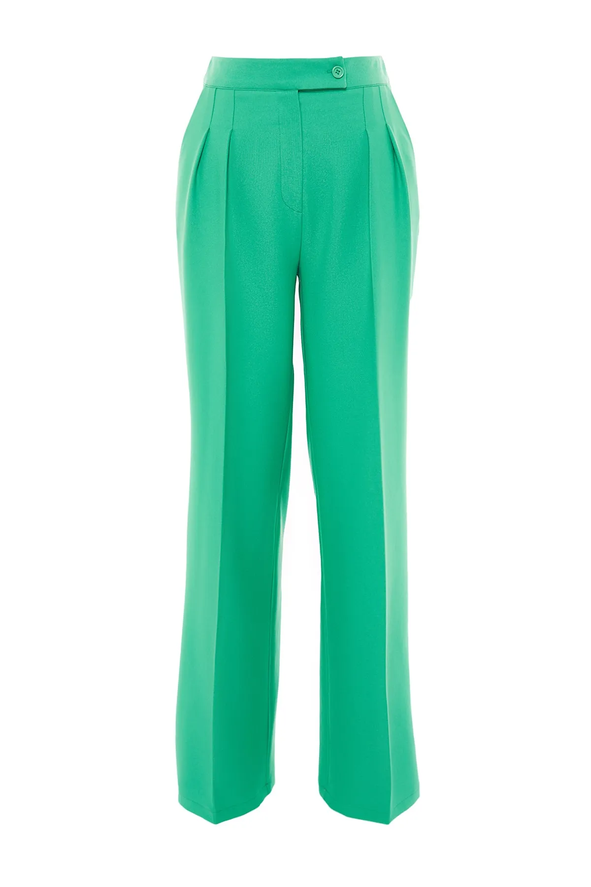 Trendyol Collection  Grüne gewebte Hose mit weitem Bein, weitem Bein und hoher Taille TWOAW22PL0066