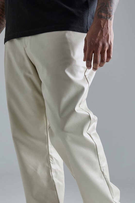 Plus Slim-Fit PU-Schlaghose