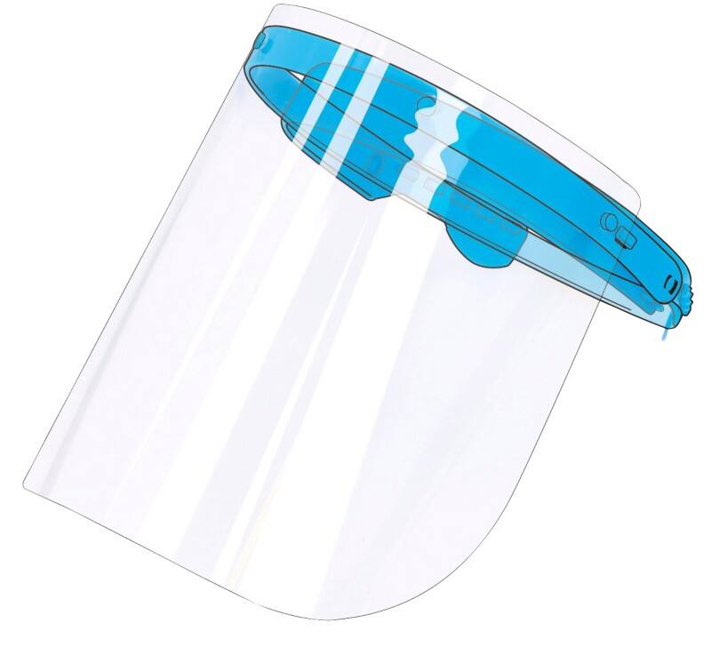 Gesichtsvisier transparent mit verstellbarem Silikonband   3 zusätzliche Schirme