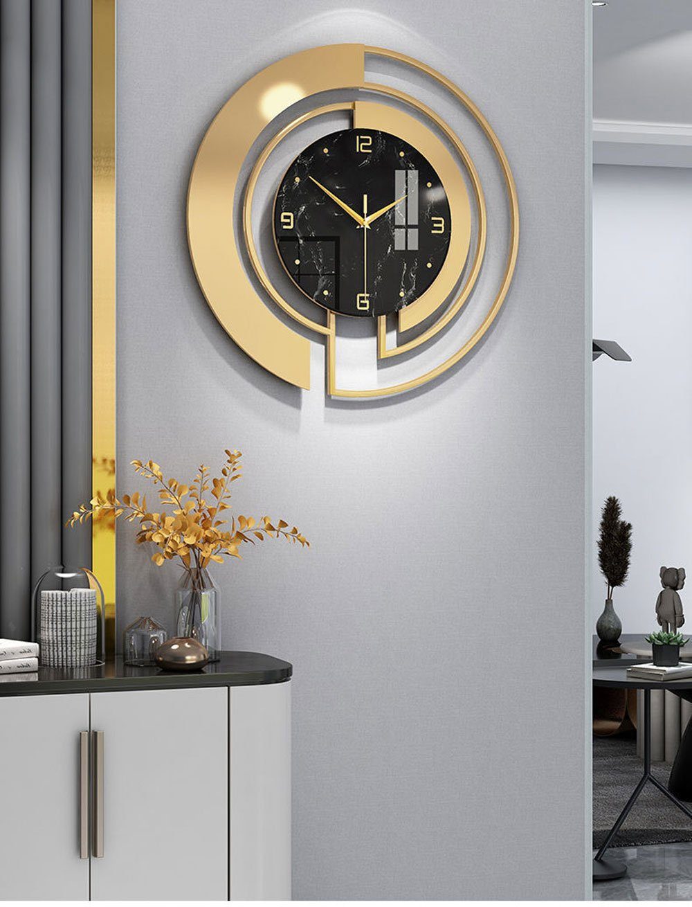 Sarfly Wanduhr Wohnzimmer Wanduhr Hause Wanduhr (Dekoration Wand Hängen Hotel Lobby Wand Uhr)