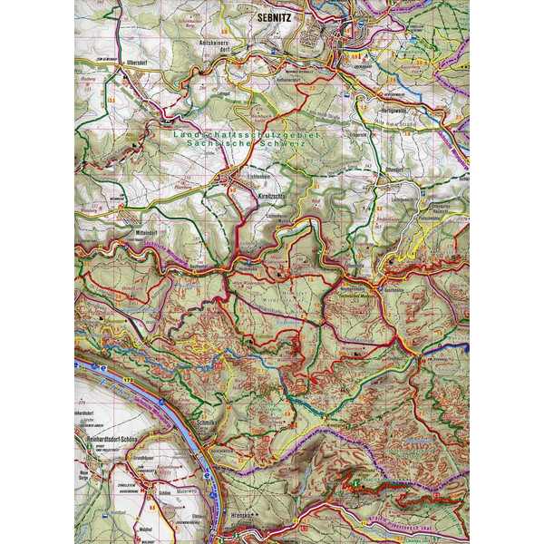 Wanderkarte Tschechien Ceskosaske Svycarsko, Sluknovsko 1 : 40 000 - Wanderkarte