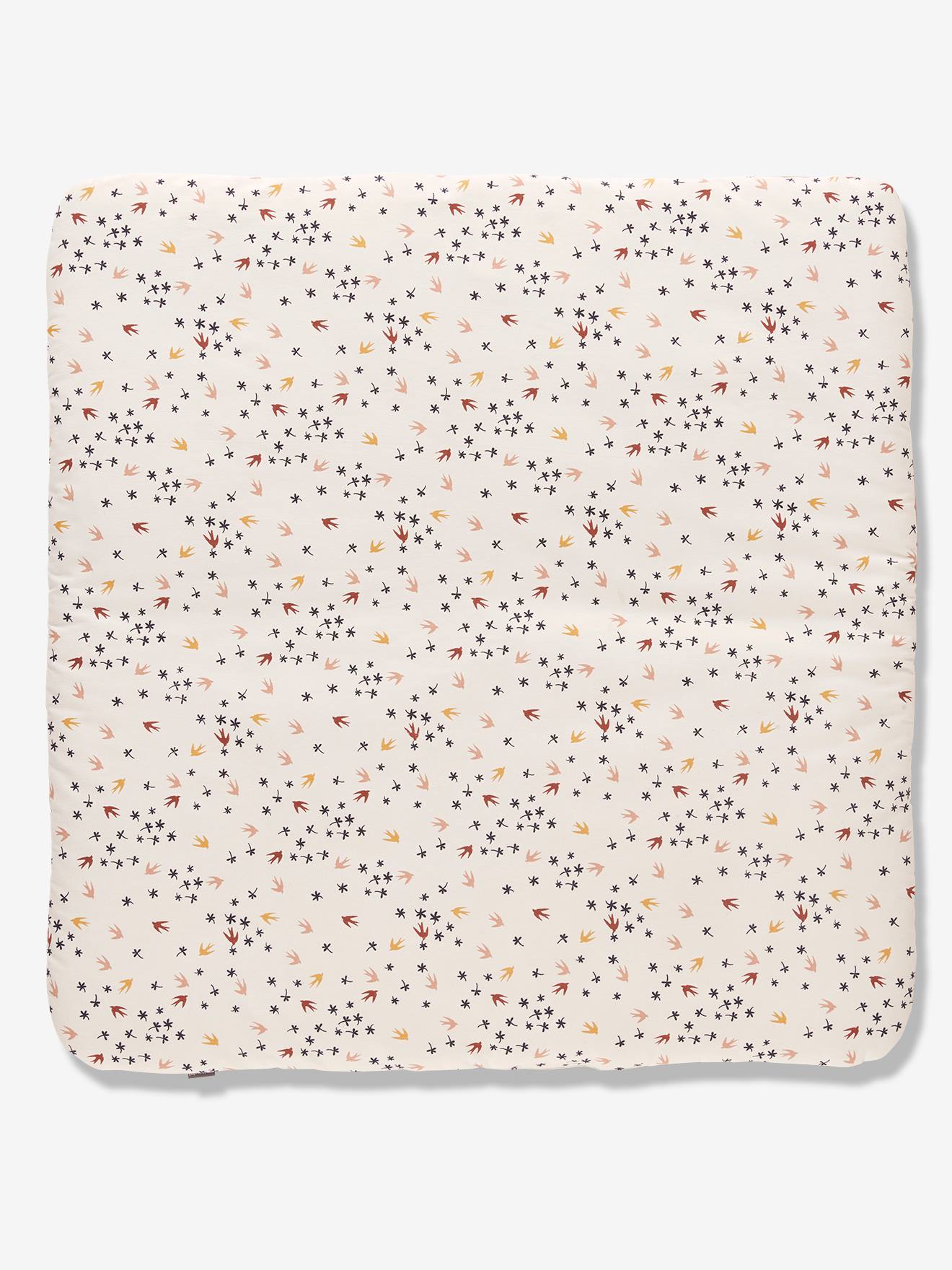Tapis de sol carré Hirondelles blanc clair uni avec decor