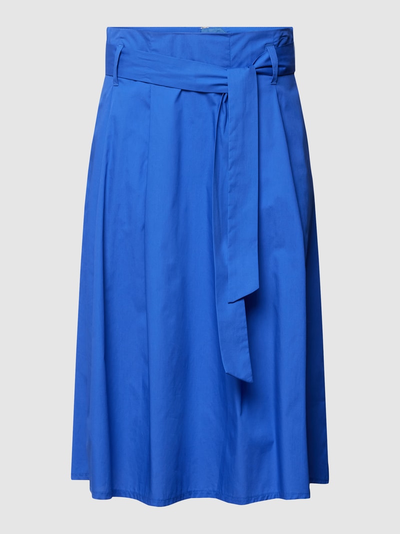Midirock mit Bindegürtel in royalblau