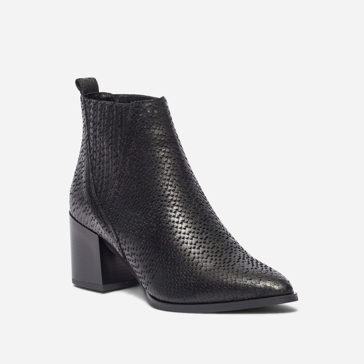Chelsea boots TEXTO noir en cuir embossé