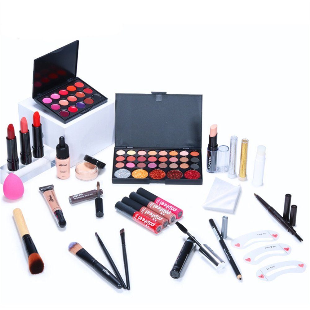 Scheiffy Make-up Set 27-teiliges Einsteiger Schminkset, Schminkset Geschenkset, leichtes Schminkset Komplettset, Must Have Set für Makeup-Trägerinnen