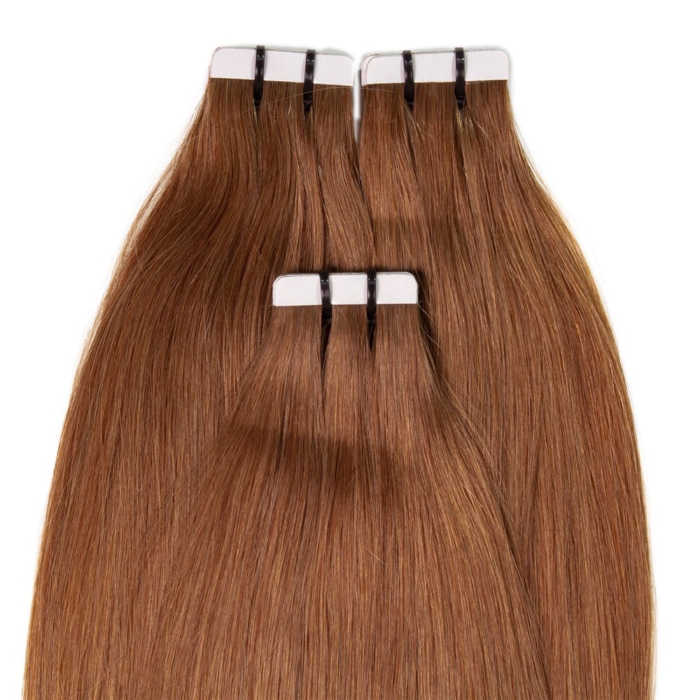 hair2heart Extensions adhésives Premium cheveux naturels #8 Marron clair extensions
