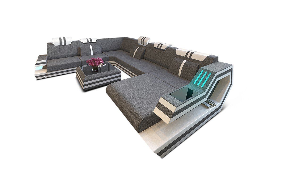 Sofa Dreams Wohnlandschaft Stoff Polster Sofa Ravenna XXL H Strukturstoff Stoffsofa, Couch wahlweise mit Bettfunktion