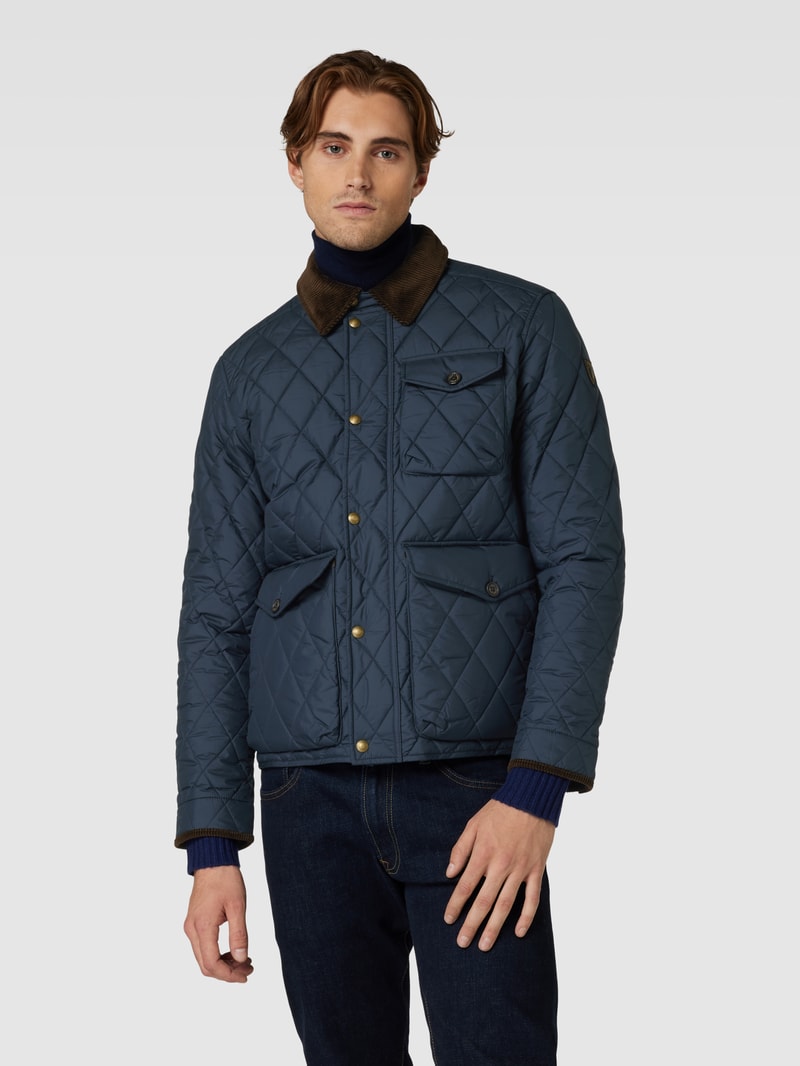 Steppjacke mit Umlegekragen Modell 'BEATON' in marineblau