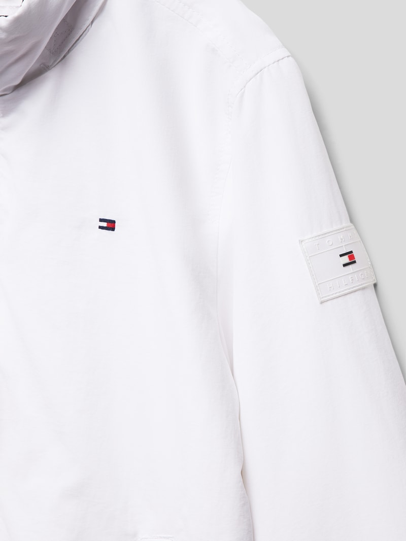 Jacke mit Label-Stitching in weiß