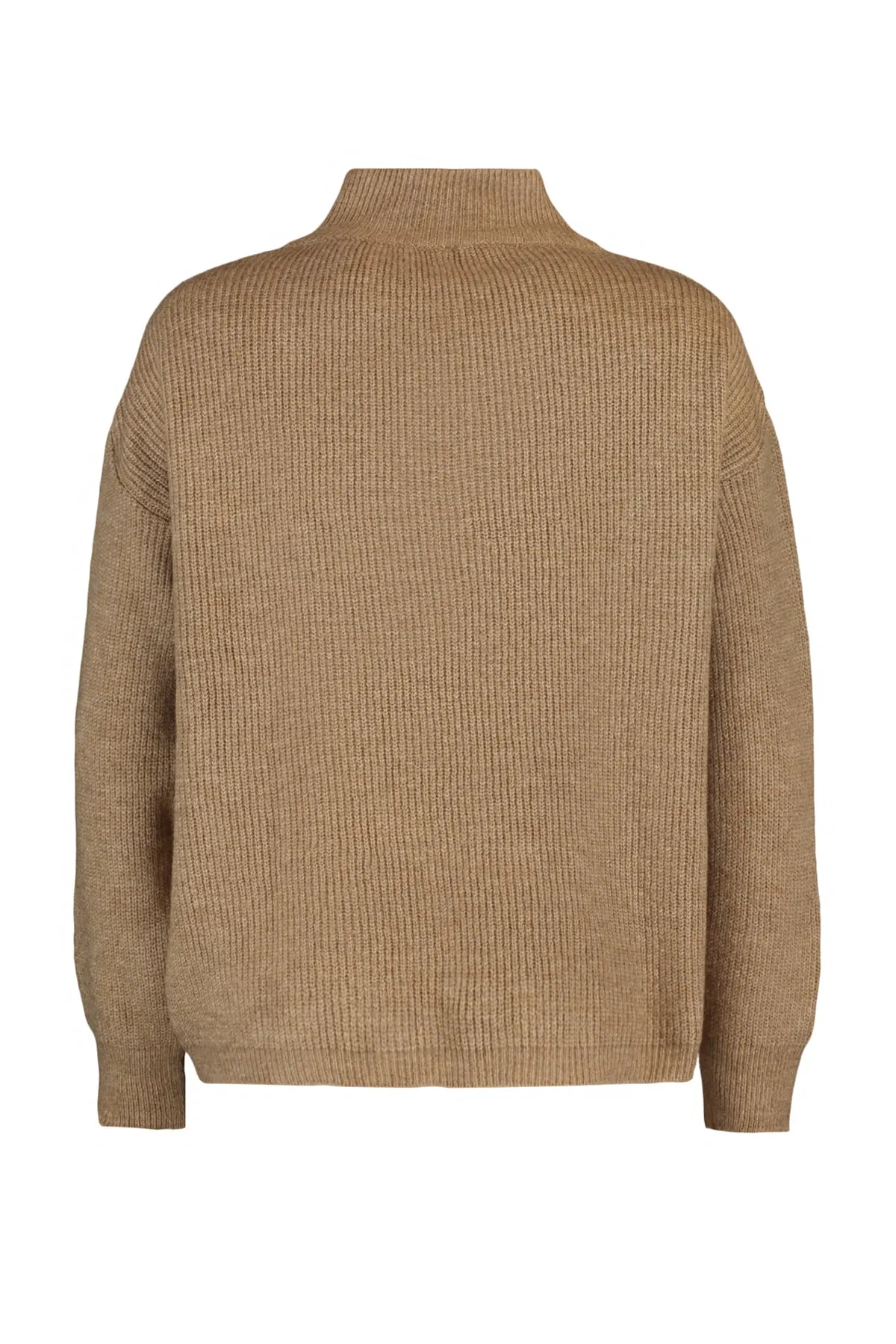 Trendyol Collection  Kamelfarbener Strickpullover mit weicher Struktur und Reißverschluss TWOAW20XS0009