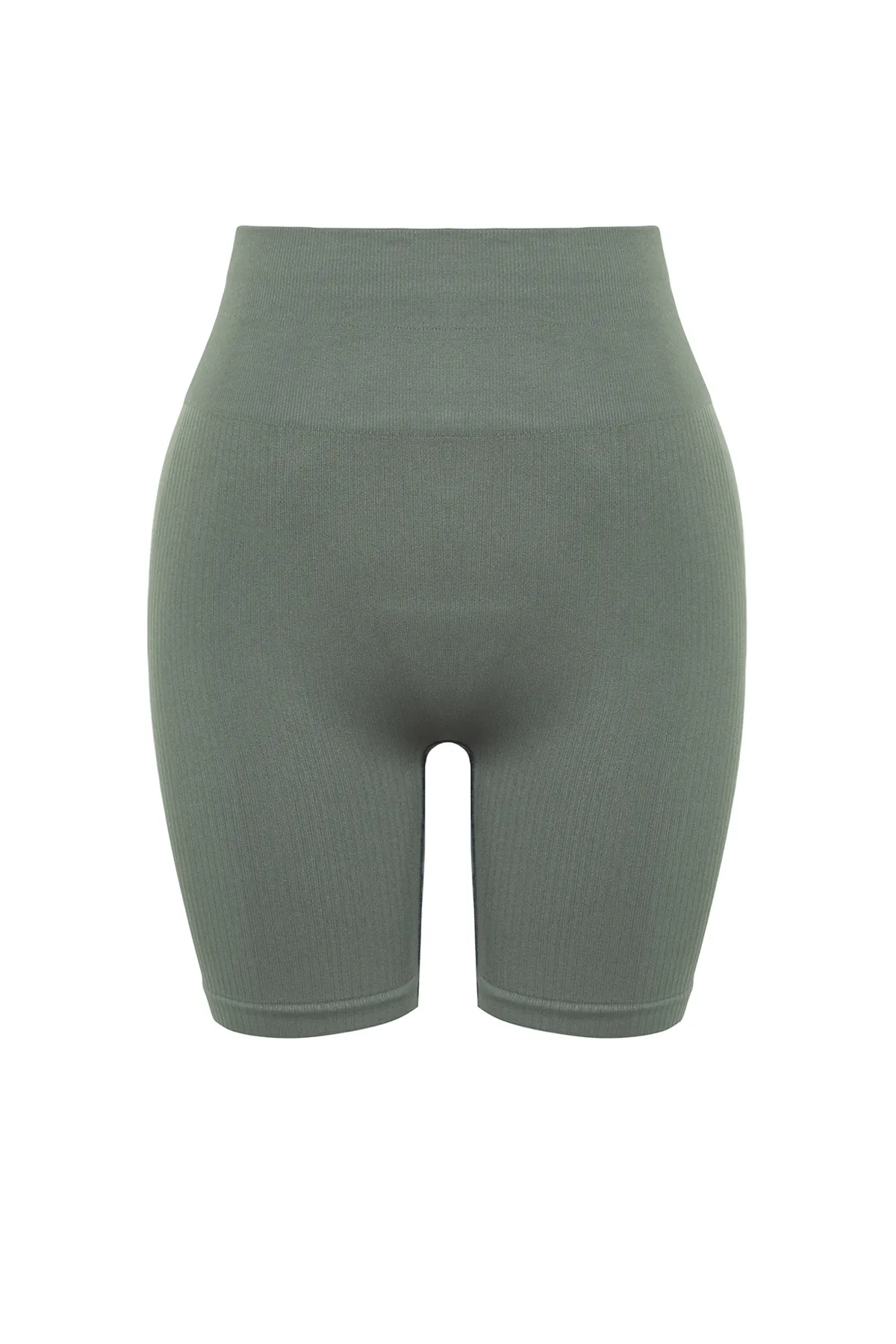 Trendyol Collection  Khaki Nahtlose/Nahtlose Push-Up Kordelzug Gestrickte Sport Shorts/Kurze Leggings THMSS24TY00008
