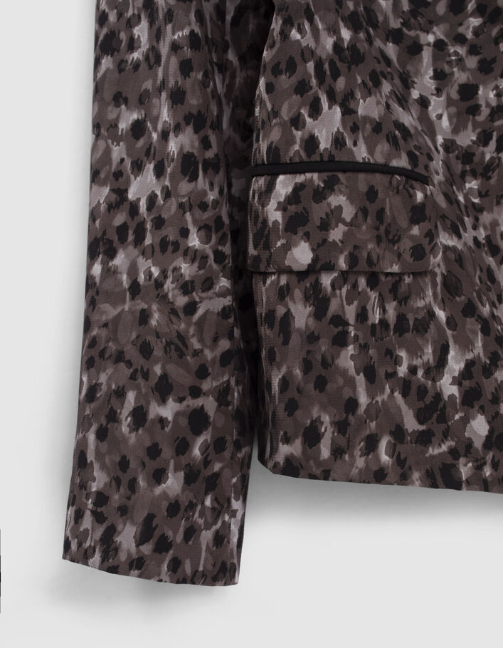 Veste grise imprimé léo rock recyclée Femme