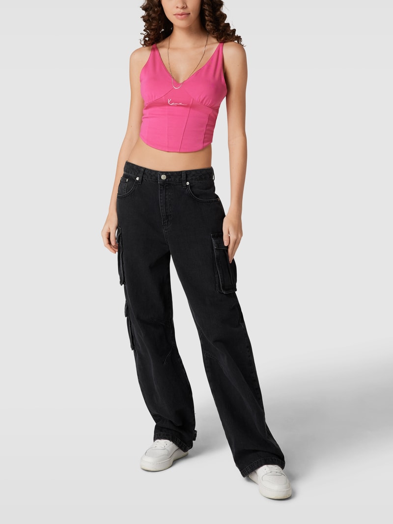 Top mit Label-Stitching - P&C x Karl Kani in pink