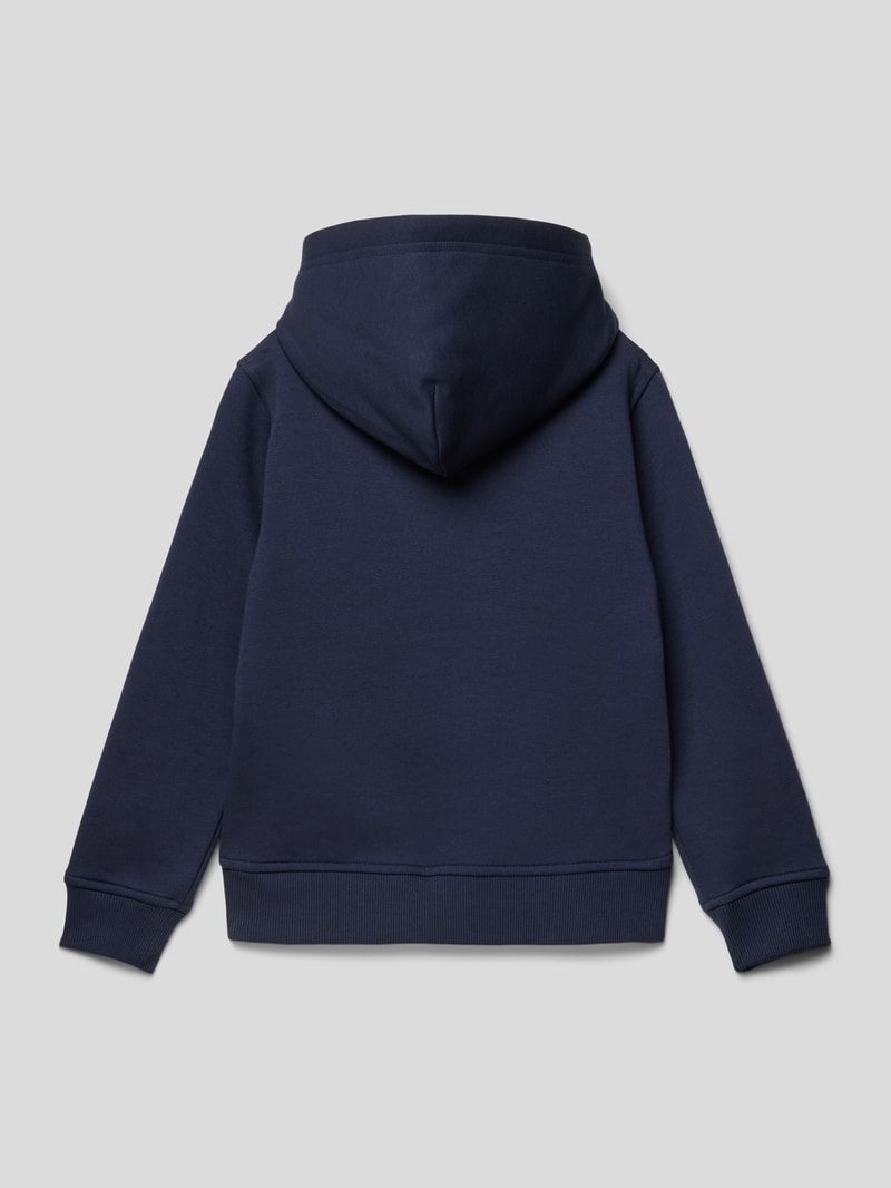 Hoodie mit Label-Stitching Modell 'TONAL SHIELD' in blau