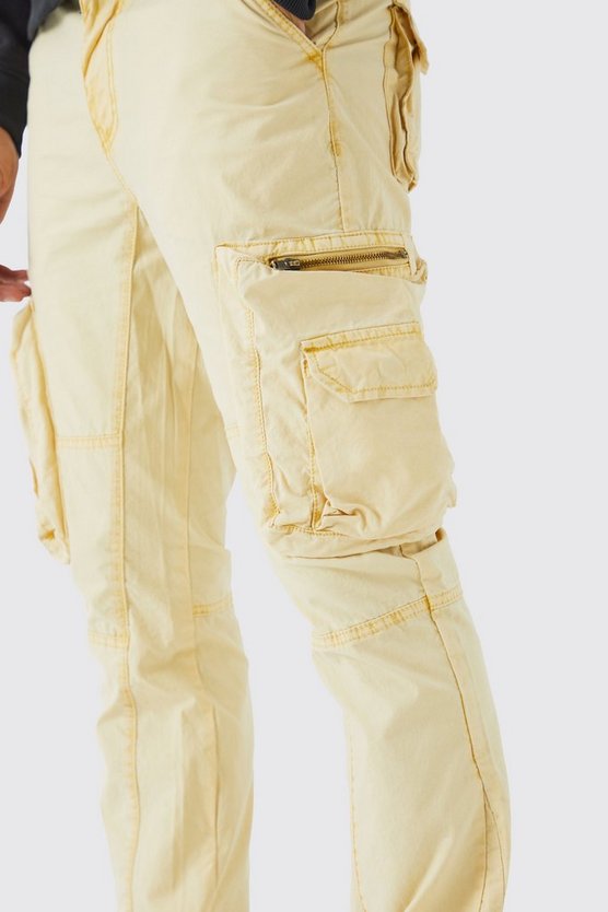 Slim-Fit Schlaghose mit Acid-Waschung