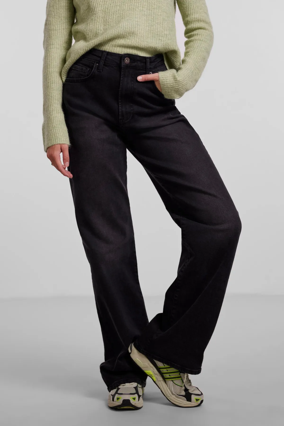 PIECES  Jeans - Schwarz - Wide Leg