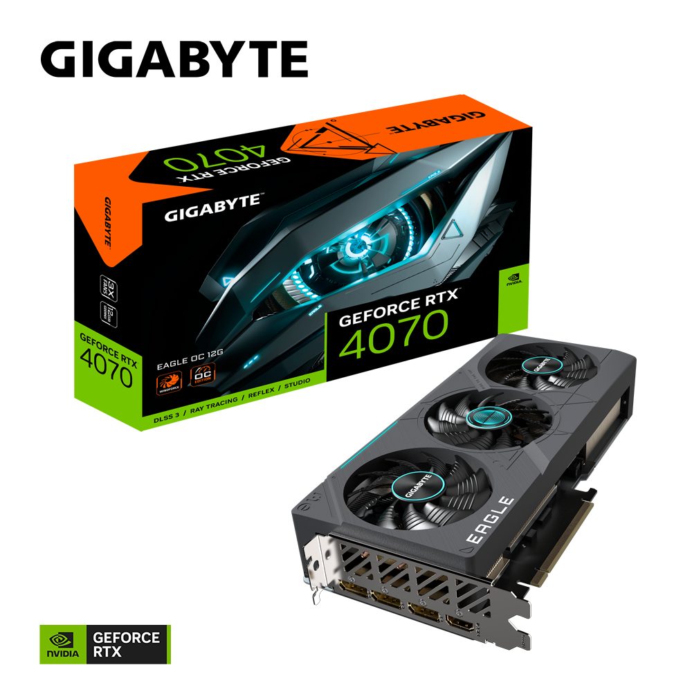 Gigabyte GeForce RTX 4070 EAGLE OC 12G Grafikkarte (12 GB, GDDR6X)