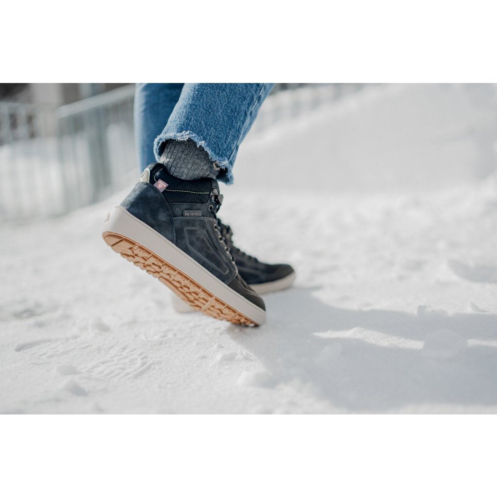 Be Lenka ArcticEdge Charcoal Black Barfußstiefeletten