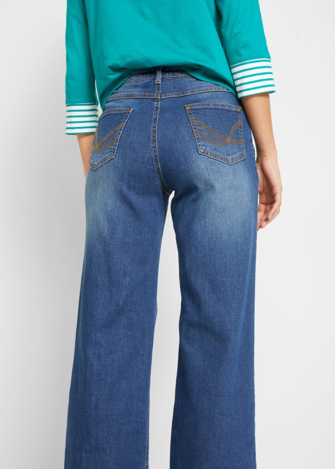 Wide Fit Stretch-Jeans mit Bio-Baumwolle