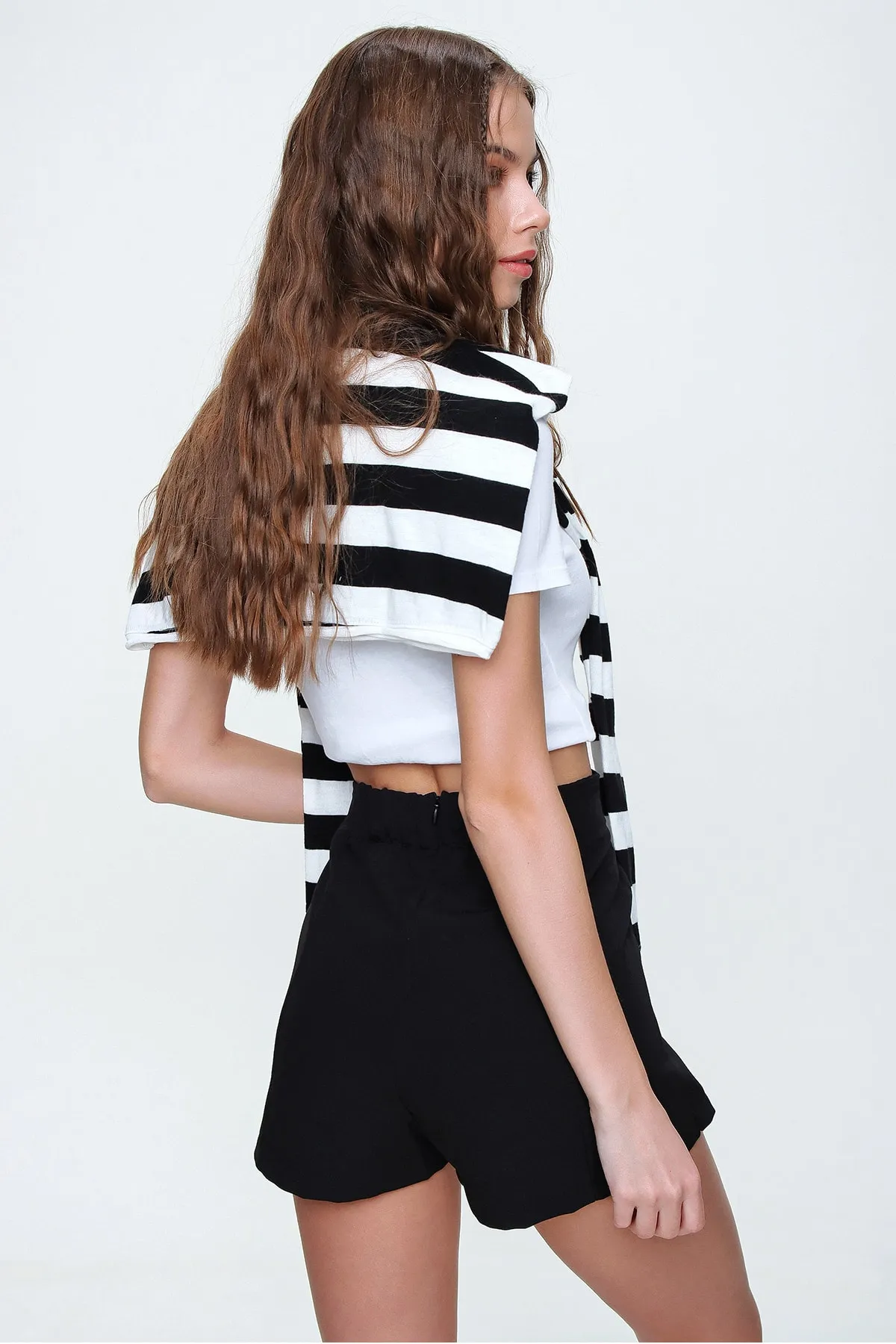 Trend Alaçatı Stili  Rock - Schwarz - Mini
