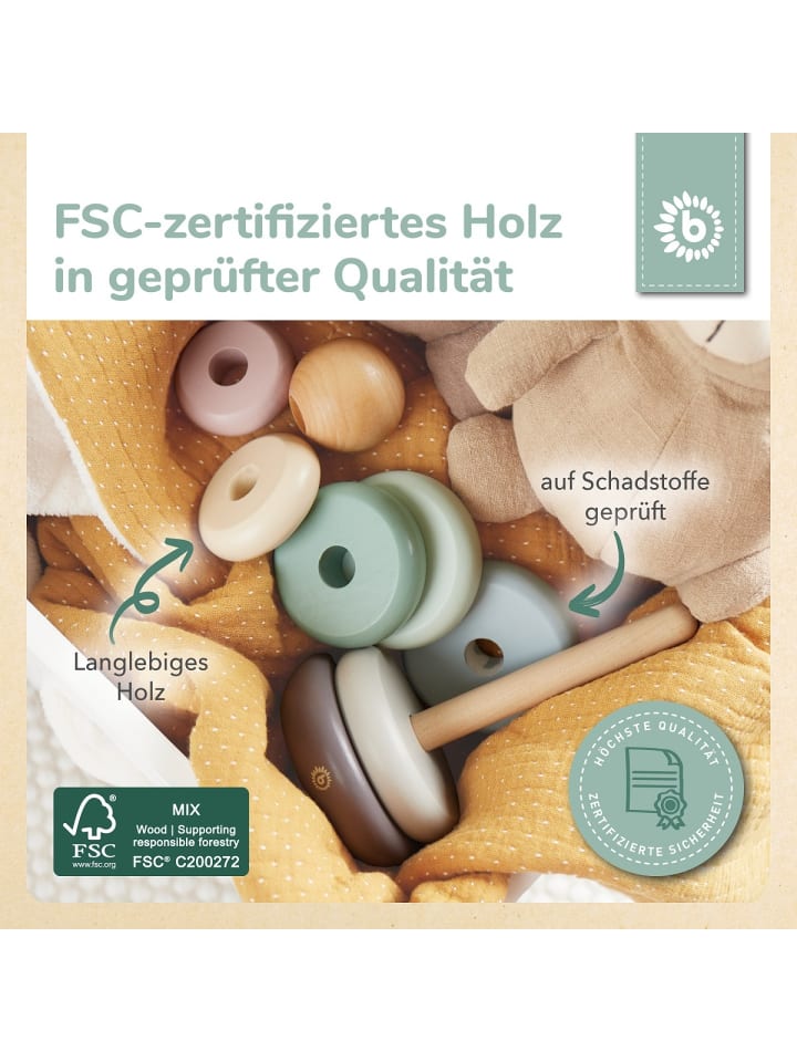 Bieco Spielwaren Stapelturm Holz - ab 12 Monate in Mehrfarbig günstig kaufen onesize