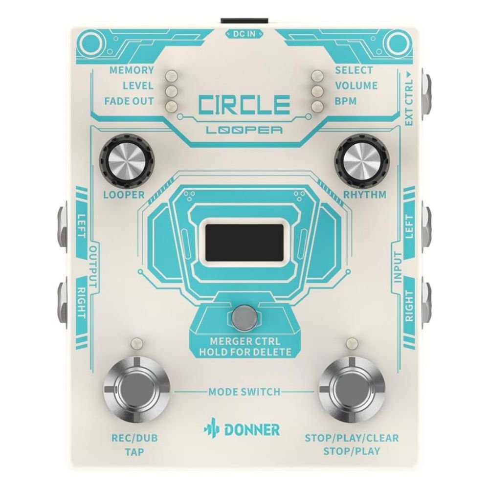 Donner E-Gitarre Circle Looper Record Gitarren Effektpedal, True Bypass, Einfach zu verwenden, für Anfänger