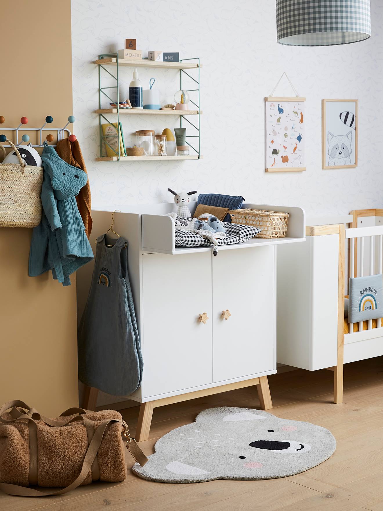 Vertbaudet Kinderzimmer Teppich MINI ZOO, Koala - grau