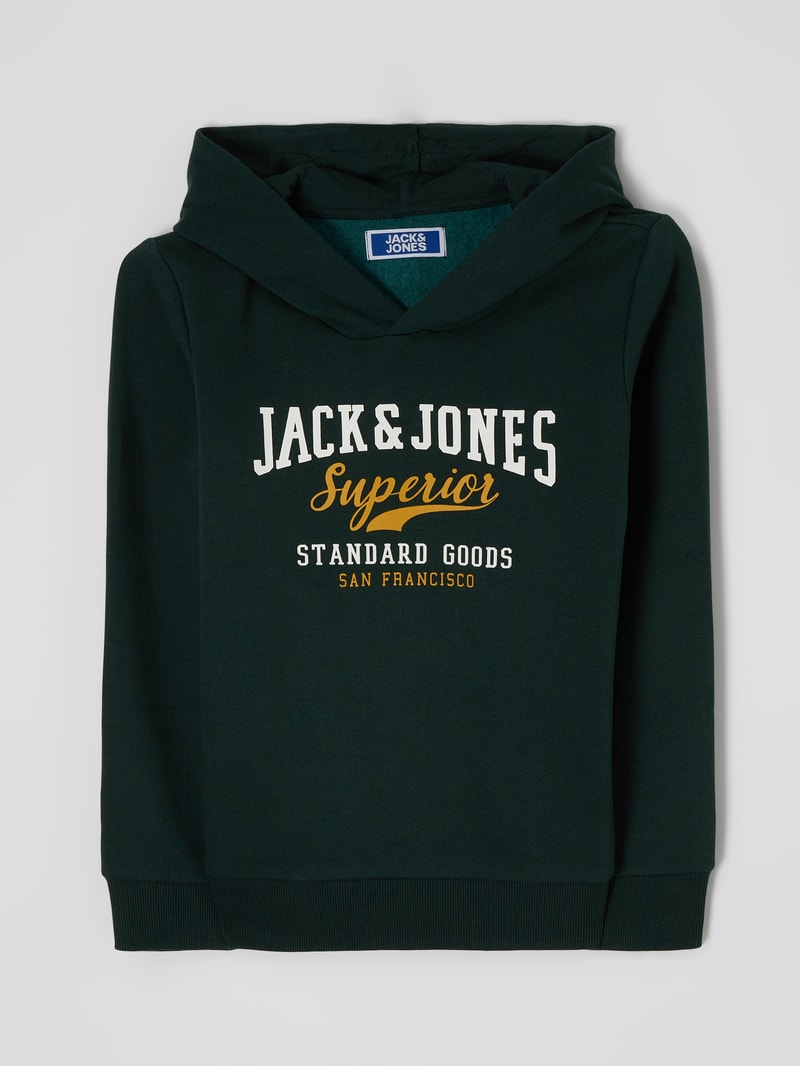 Hoodie mit Logo-Print in dunkelgrün