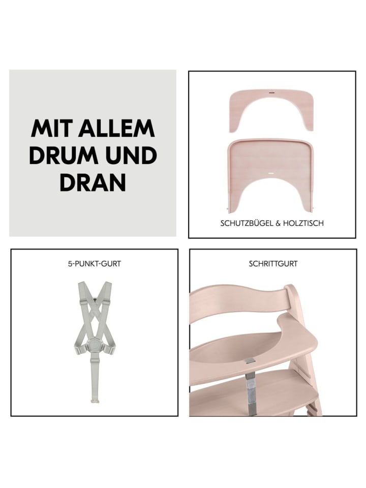 Hauck Hochstuhl Beta Plus inkl. Essbrett, Sitzkissen und in braun,grau günstig kaufen onesize